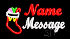 Custom Christmas Sock Animated Neon Sign