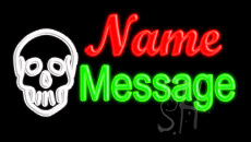 Custom Skull Logo Animated Neon Sign
