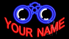 Custom Binocular Animated Neon Sign
