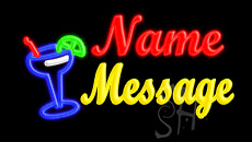 Custom In Cursive Margarita Animated Neon Sign
