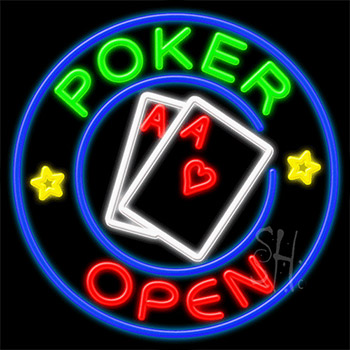 Poker Open Neon Sign