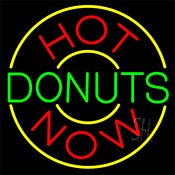 Hot Donuts Now Neon Sign
