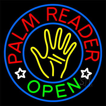 Palm Reader Open Circle Neon Sign