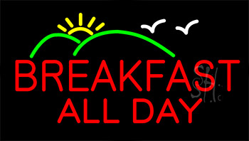 Red Breakfast All Day Animated Neon Sign
