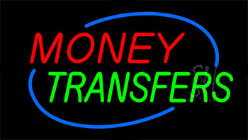 Money Transfers Animated Neon Sign