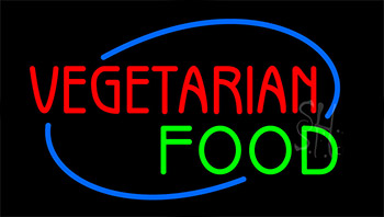 Vegetarian Food Animated Neon Sign