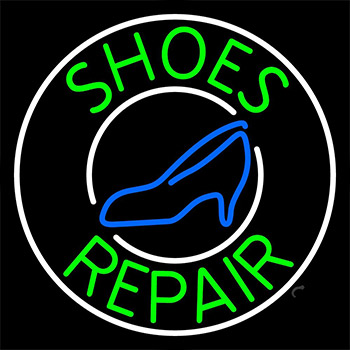 Green Shoes Repair Blue Sandal Neon Sign