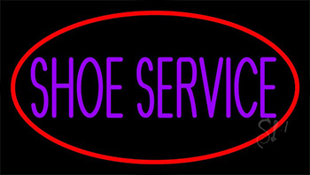 Purple Shoe Service Neon Sign