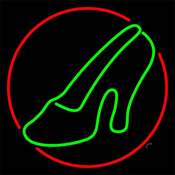 Sandal High Heel With Red Border Neon Sign