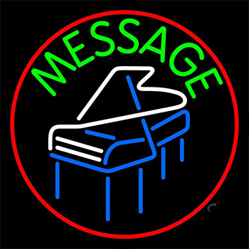 Custom Piano Border Red Neon Sign