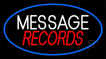 Custom Records Block Blue Border 4 Neon Sign