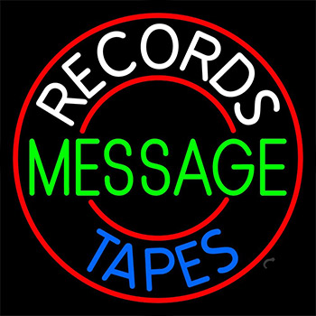 Custom White Records Blue Tapes Neon Sign