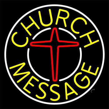 Custom Yellow Church White Border Neon Sign