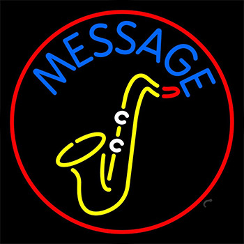 Custom Yellow Saxophone Red Border Neon Sign