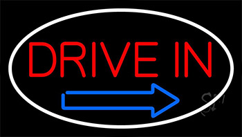 Drive In Arrow With Border Neon Sign