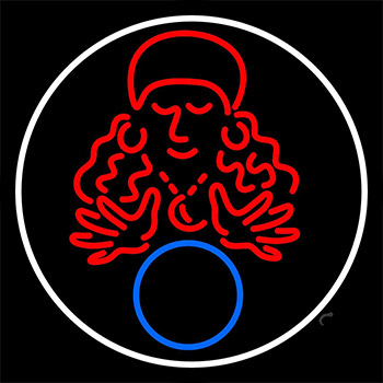 Fortune Teller Lady Crystal Neon Sign