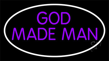 Purple God Made Man Neon Sign