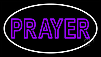 Purple Prayer With Border Neon Sign