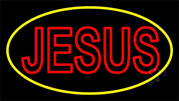 Red Jesus Block Neon Sign