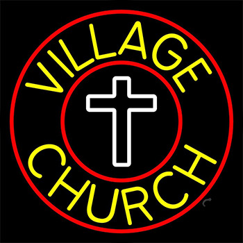 Village Church With Border Neon Sign