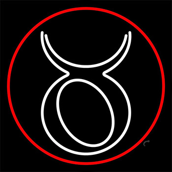 White Taurus Neon Sign