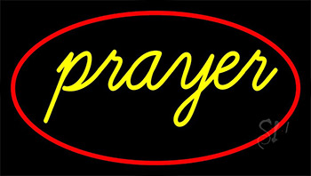 Yellow Prayer With Border Neon Sign