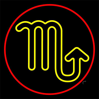 Yellow Scorpio Red Border Neon Sign
