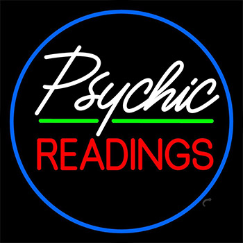 Green Psychic Readings With Border Neon Sign