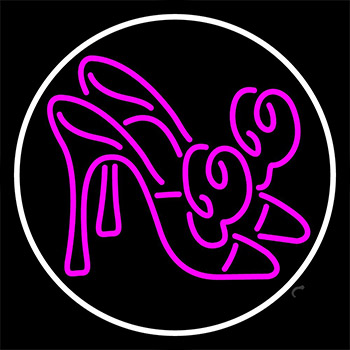 High Heels With White Border Neon Sign