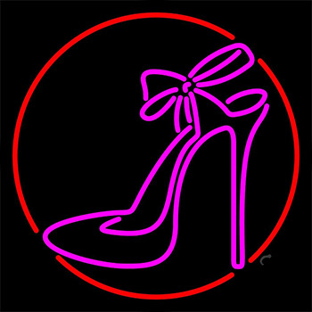 Pink High Heels With Ribbon Neon Sign