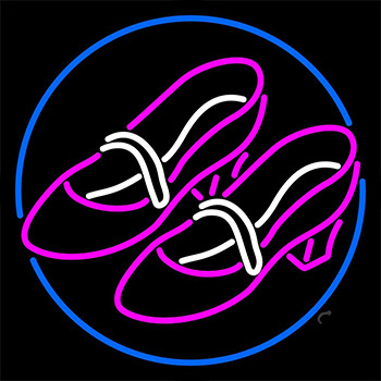 Pink Sandal Heels With Blue Border Neon Sign