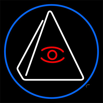 Psychic Eye Pyramid With Blue Border Neon Sign