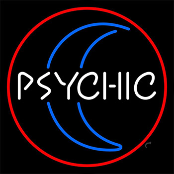Red Psychic White Logo Neon Sign