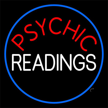 Red Psychic White Readings With Border Neon Sign