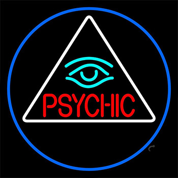 Red Psychic With Turquoise Eye Neon Sign