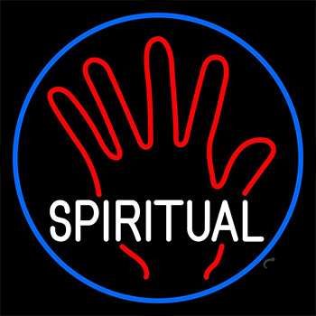 Spiritual Blue Border Neon Sign