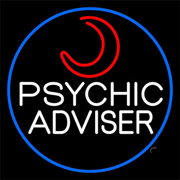 White Psychic Advisor With Logo Neon Sign
