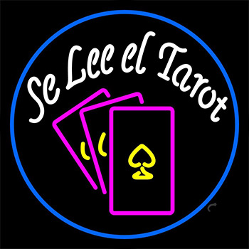 White Se Lee El Tarot And Cards Logo Neon Sign
