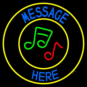 Custom Musical Note With Circle Neon Sign