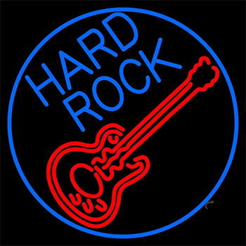 Hard Rock Guitar Neon Sign
