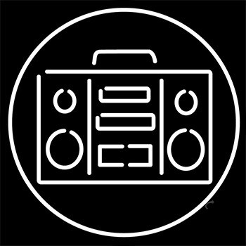 Stereo Music Player Neon Sign