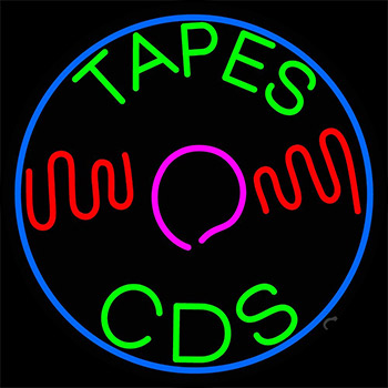 Tapes Cds Disc Neon Sign