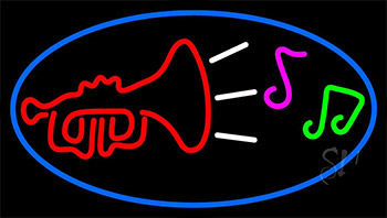 Trumpet With Musical Note Neon Sign