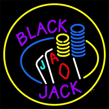 Blackjack With Playing Card Neon Sign