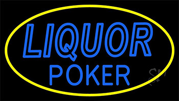 Blue Liquor Poker Neon Sign