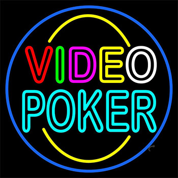 Multi Color Video Poker Neon Sign