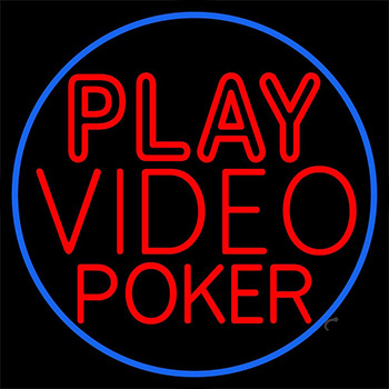 Play Video Poker Neon Sign