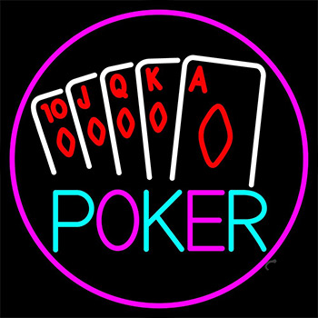 Poker With Cards Neon Sign