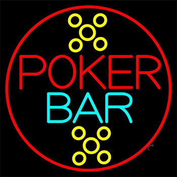 Red Poker Bar Neon Sign