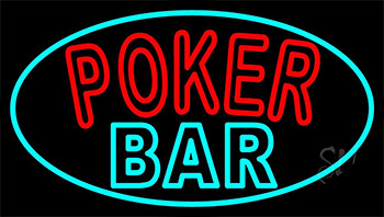 Red Poker Bar Neon Sign